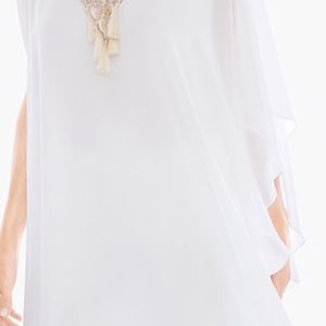 Chico's Long Drama White Blouse Size 2